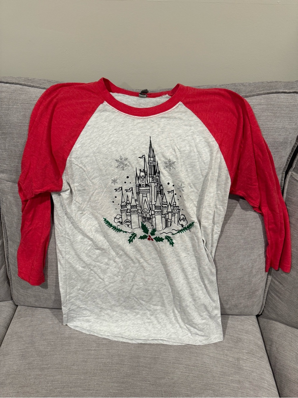 Next Level Raglan Disney Castle inspired Long Sleeve Tee